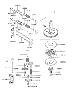 Fh680v-Hs07 Valve And Camshaft Diagram and Parts List for ENFORCER54 53AI3AGT750-23HP Cub Cadet Lawn Tractor